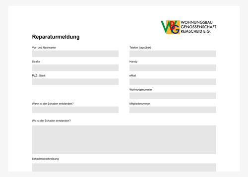Reparaturmeldung